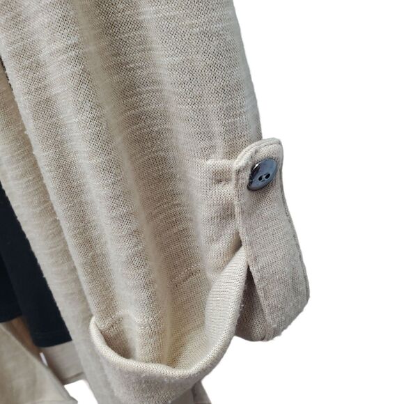 Kim Rogers Lagenlook Sweater Womens Large Black Beige Animal Print Scarf - Picture 7 of 11